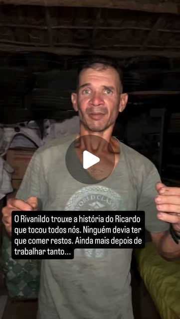 Ricardo, pedreiro aposentado, retratado na campanha de apoio à reconstrução de seu lar